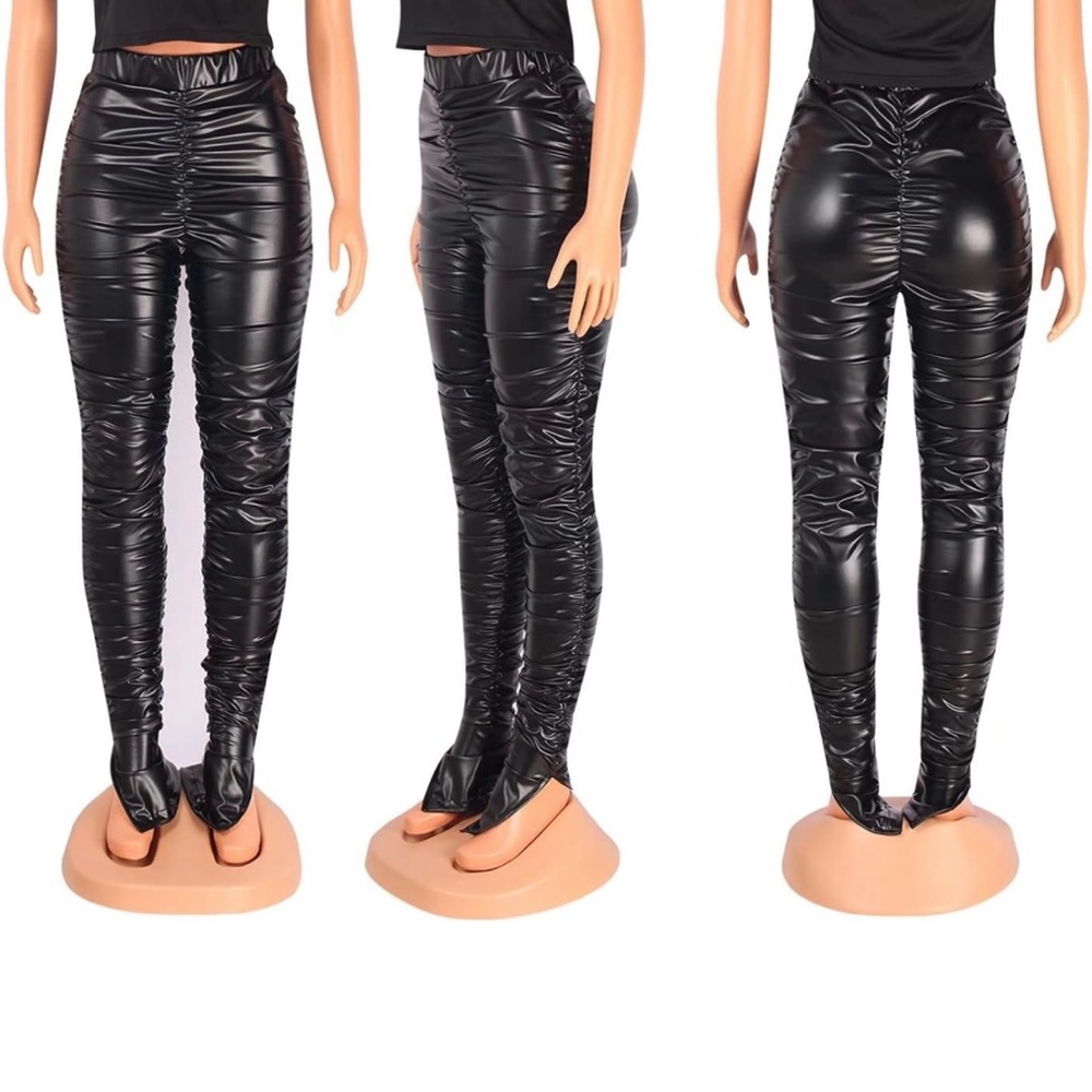 Stacked Leather Pants